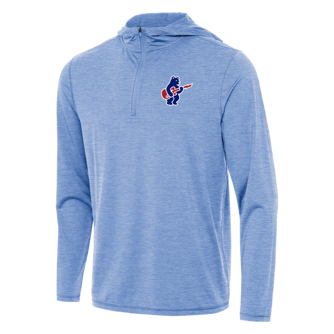 Chicago Cubs Alt Logo Light Blue Tidy Quarter Zip by Antigua Sweatshirts & Hoodies ANTIGUA