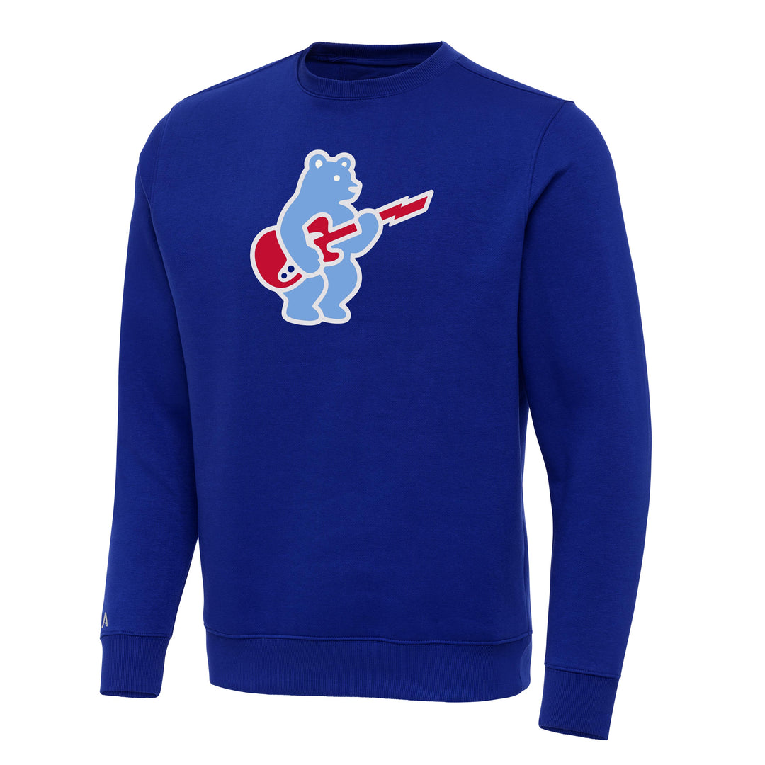 Chicago Cubs Blues Bear Royal Victory Crew by Antigua Sweatshirts & Hoodies ANTIGUA