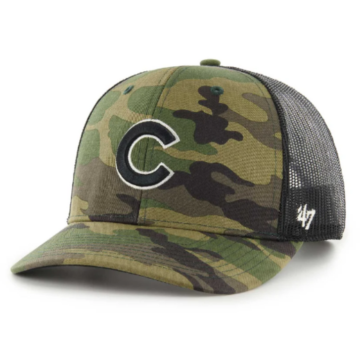 CHICAGO CUBS '47 C LOGO CAMO TRUCKER CAP