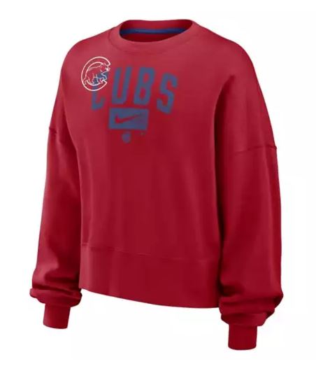 CHICAGO CUBS NIKE WOMEN'S WALKING BEAR RED CREWNECK SWEATSHIRT