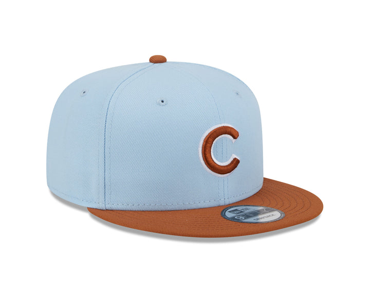 CHICAGO CUBS NEW ERA AQUA AND BROWN 9FIFTY SNAPBACK CAP