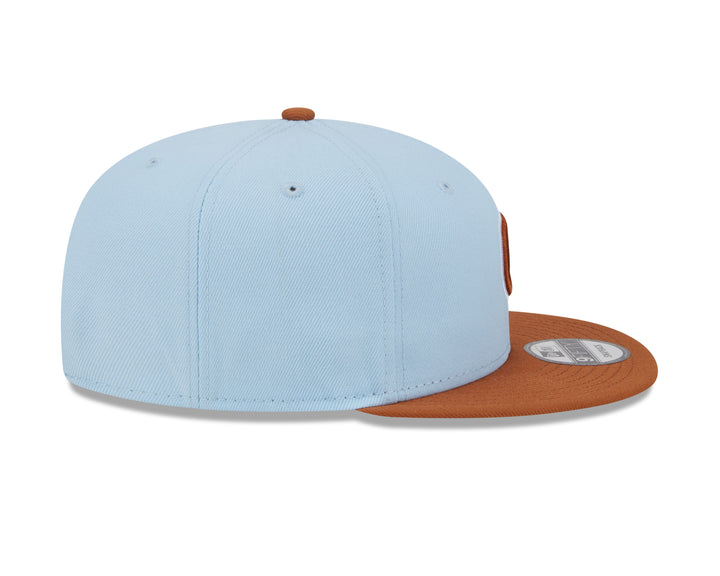 CHICAGO CUBS NEW ERA AQUA AND BROWN 9FIFTY SNAPBACK CAP