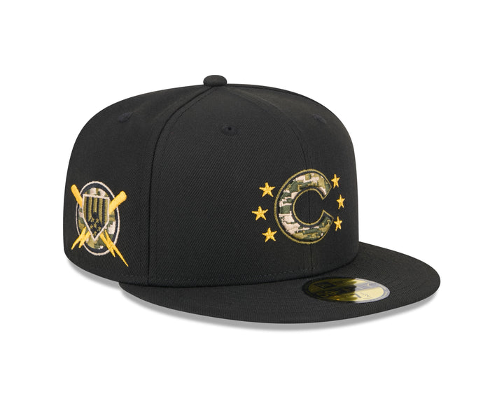 CHICAGO CUBS NEW ERA ARMED FORCES 2024 BLACK 59FIFTY CAP