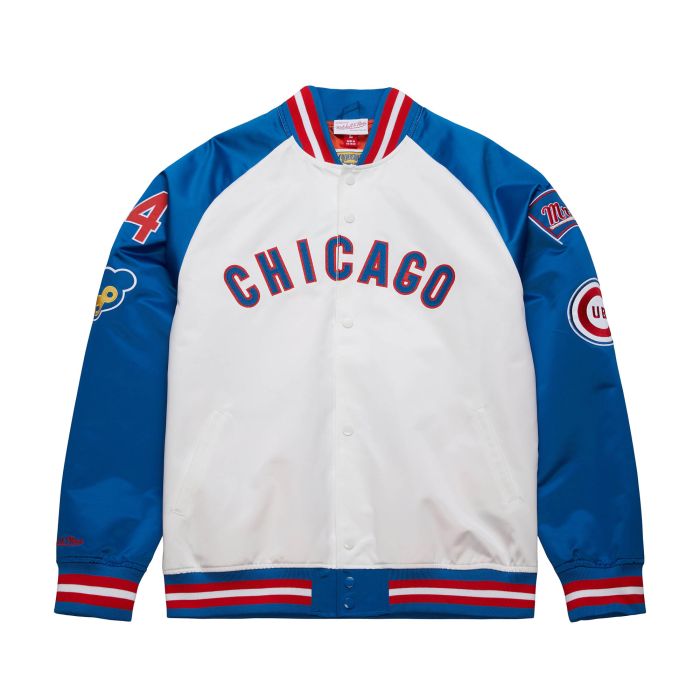 CHICAGO CUBS MITCHELL & NESS MEN'S ERNIE BANKS LIGHTWEIGHT SATIN JACKET