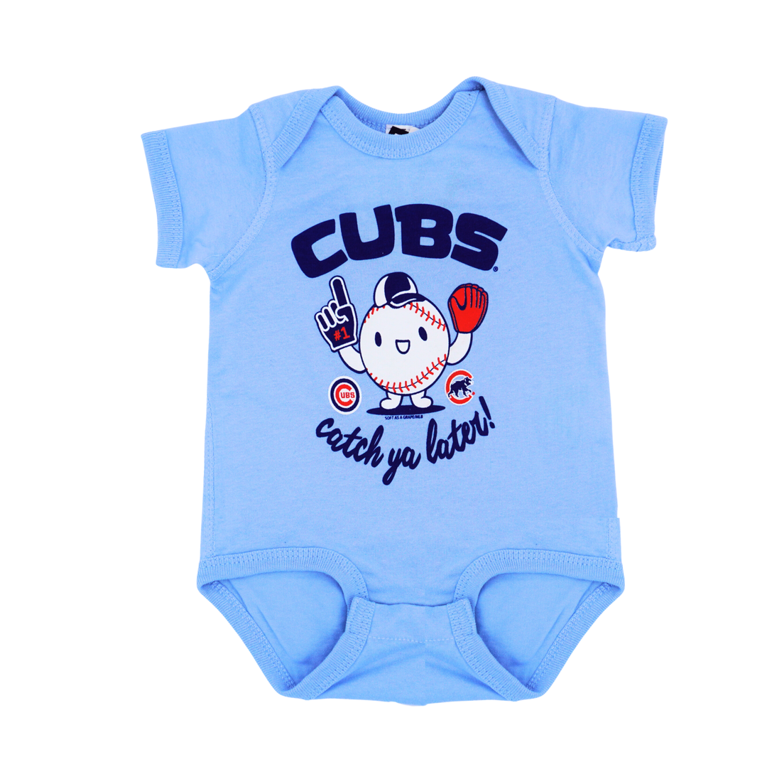 Chicago Cubs Baseball Baby Blue Onesie ONESIE SOFT AS A GRAPE