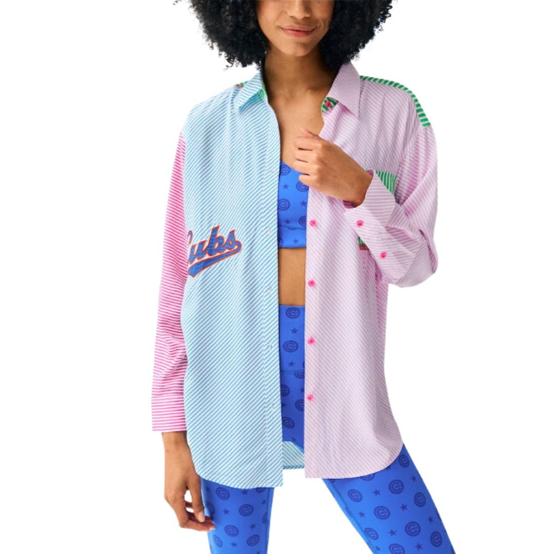 CHICAGO CUBS TEREZ WOMEN'S MULTICOLOR BUTTON DOWN