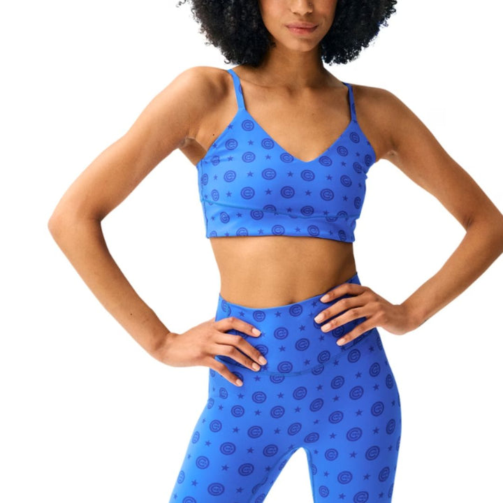 CHICAGO CUBS TEREZ WOMEN'S BULLSEYE BLUE SPORTS BRA