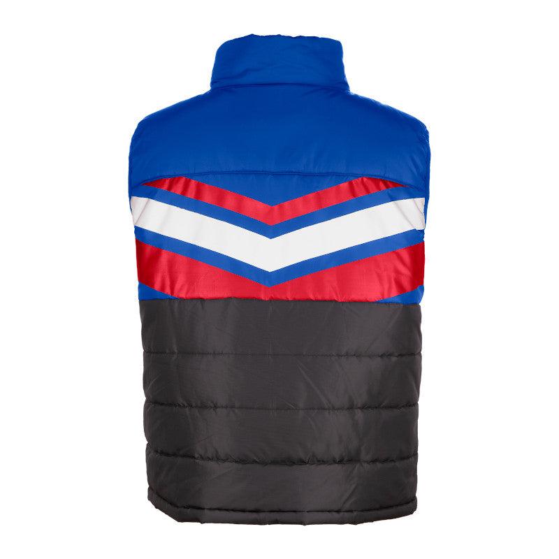 CHICAGO CUBS NEW ERA MEN'S C LOGO BLACK AND BLUE PUFFER VEST