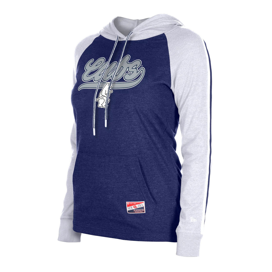 Chicago Cubs New Era Women's 1914 Bear Lightweight Navy Hoodie