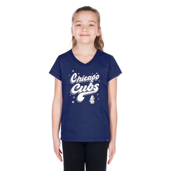 Chicago Cubs New Era Youth 1914 Star V-neck Tee