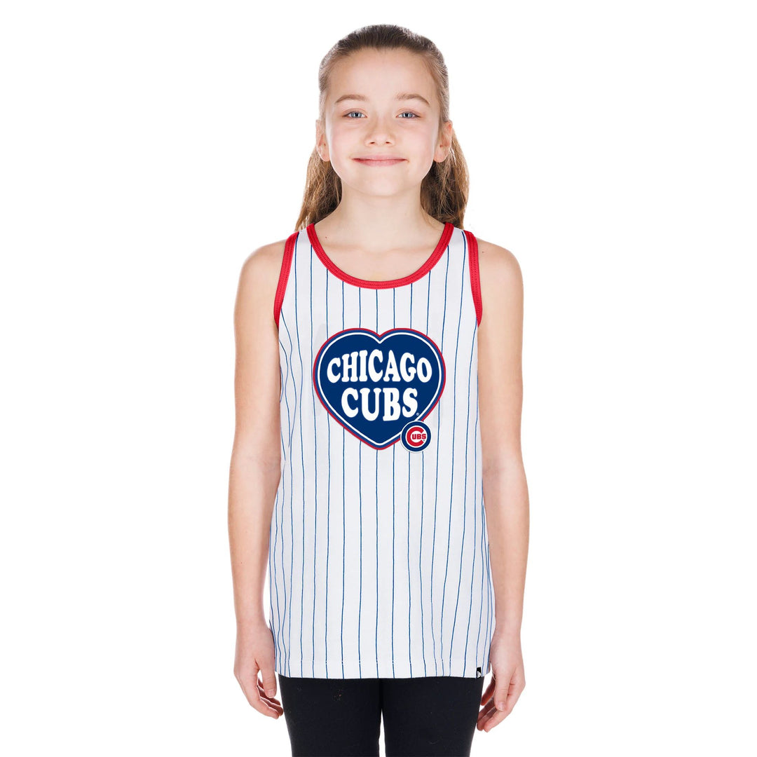 Chicago Cubs New Era Youth Heart Pinstripe Tank Top