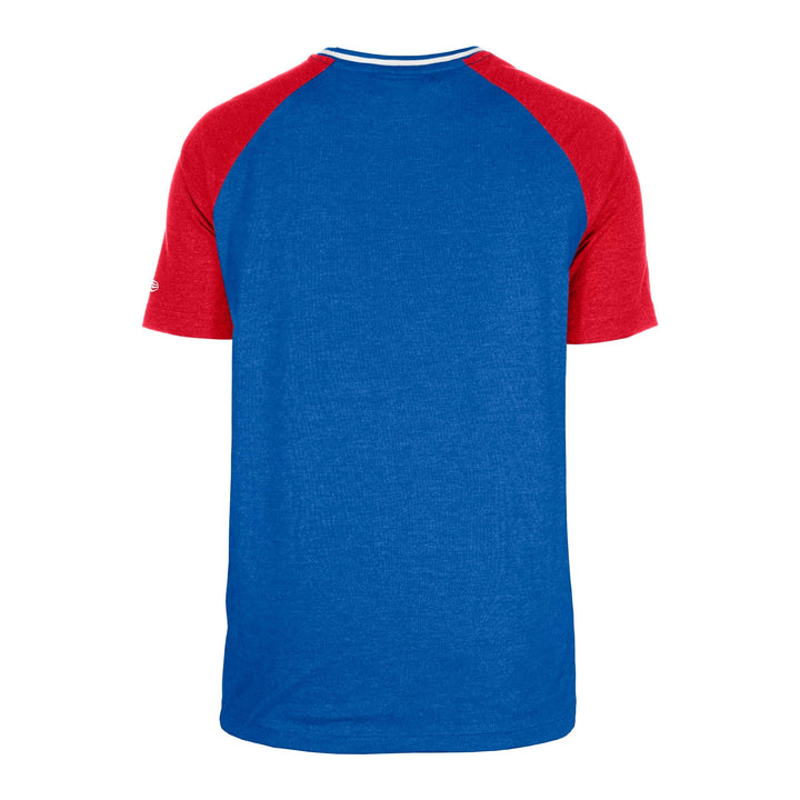 Chicago Cubs New Era Men's Bullseye Royal Blue and Red Puff Print Tee