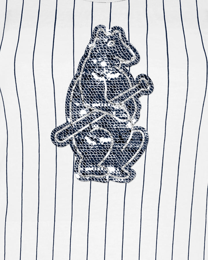 Chicago Cubs 1914 Gameday Tank Pinstripe White by New Era Women's Tank Top New Era