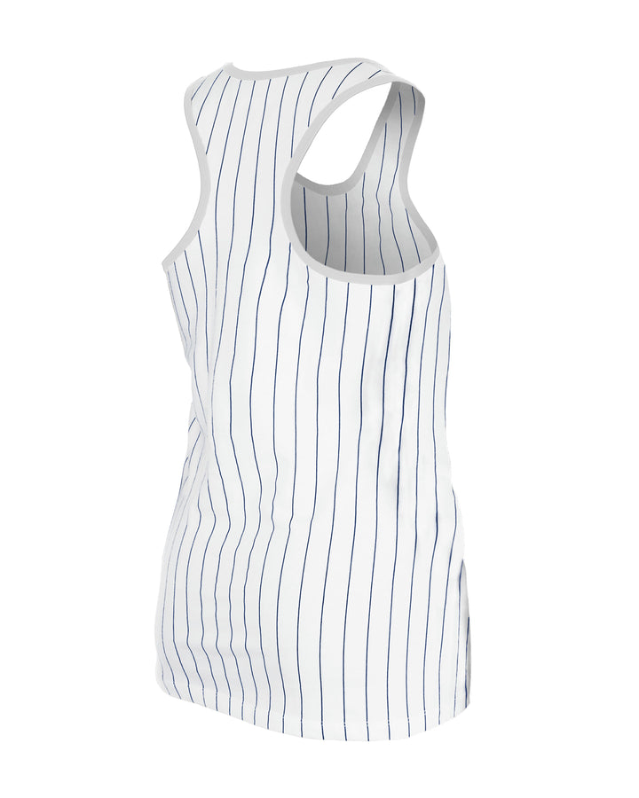 Chicago Cubs 1914 Gameday Tank Pinstripe White by New Era Women's Tank Top New Era