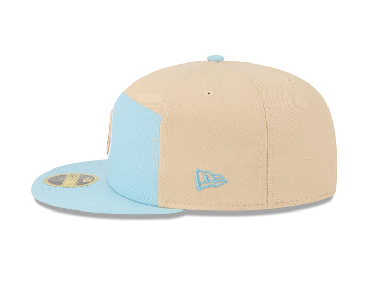 Chicago Cubs Logo 2-Tone Color Pack 59FIFTY Blue Tan Cap by New Era Caps New Era