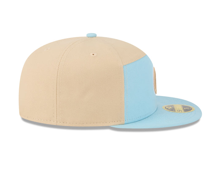 Chicago Cubs Logo 2-Tone Color Pack 59FIFTY Blue Tan Cap by New Era Caps New Era