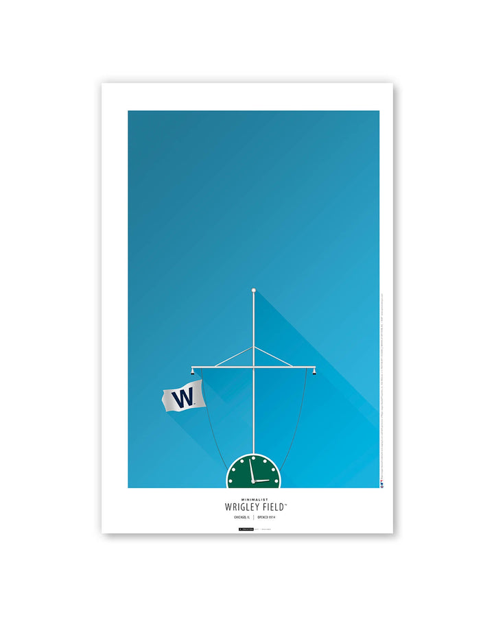 CHICAGO CUBS S. PRESTON MINIMALIST WRIGLEY FIELD ART PRINT