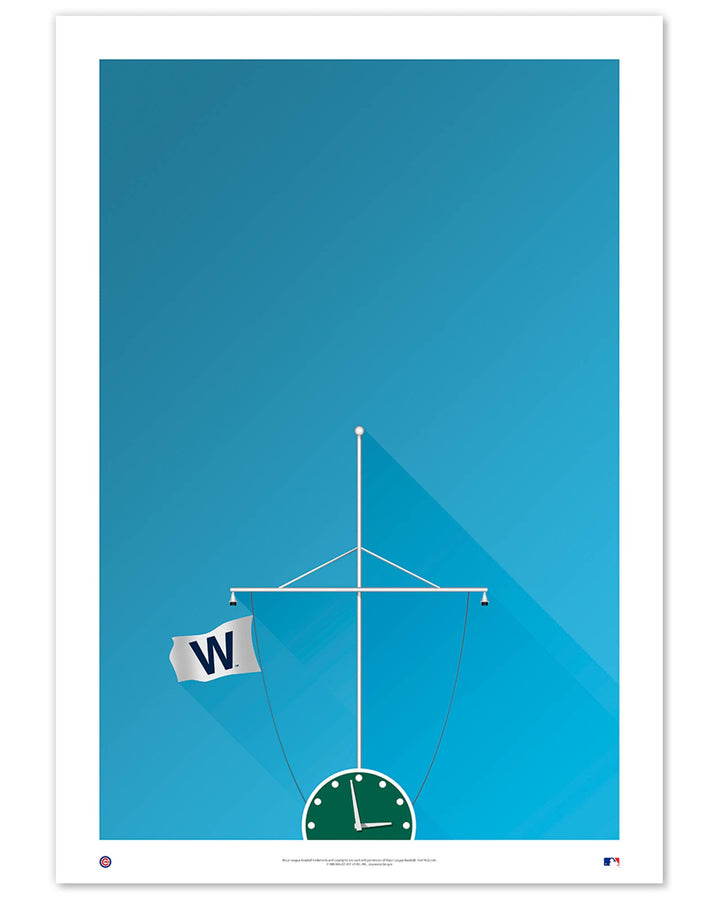 CHICAGO CUBS S. PRESTON MINIMALIST WRIGLEY FIELD ART PRINT