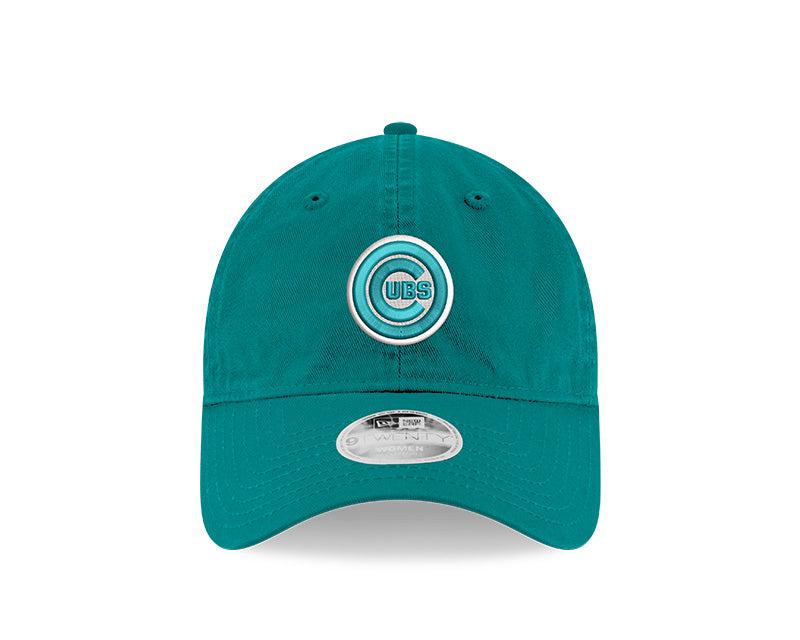 CHICAGO CUBS NEW ERA WOMEN'S BULLSEYE TEAL ADJUSTABLE CAP