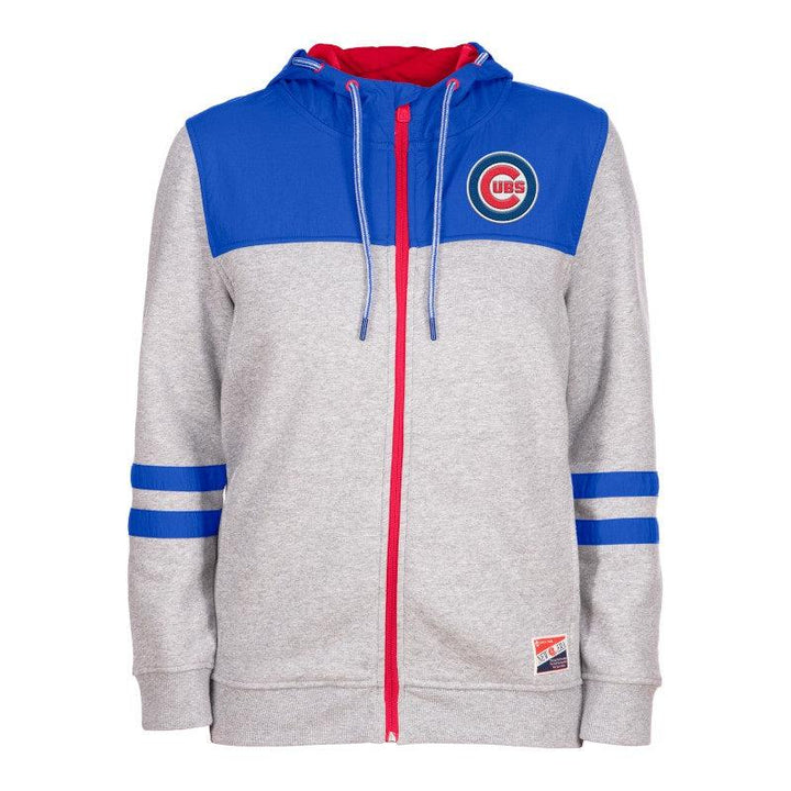 CHICAGO CUBS NEW ERA WOMEN'S C LOGO GREY ZIP HOODIE