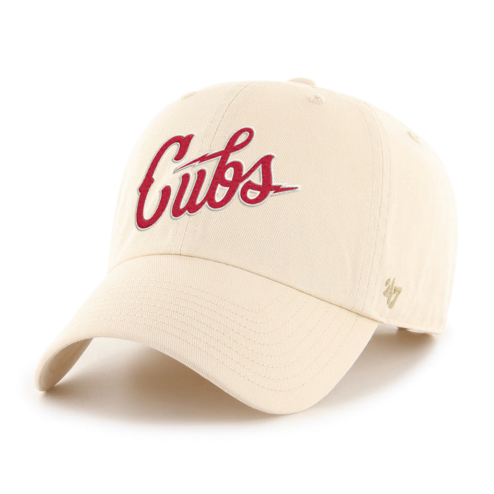 Chicago Cubs Blues Alt Script Side Hit Natural Clean Up Cap by '47 Brand '47 BRAND