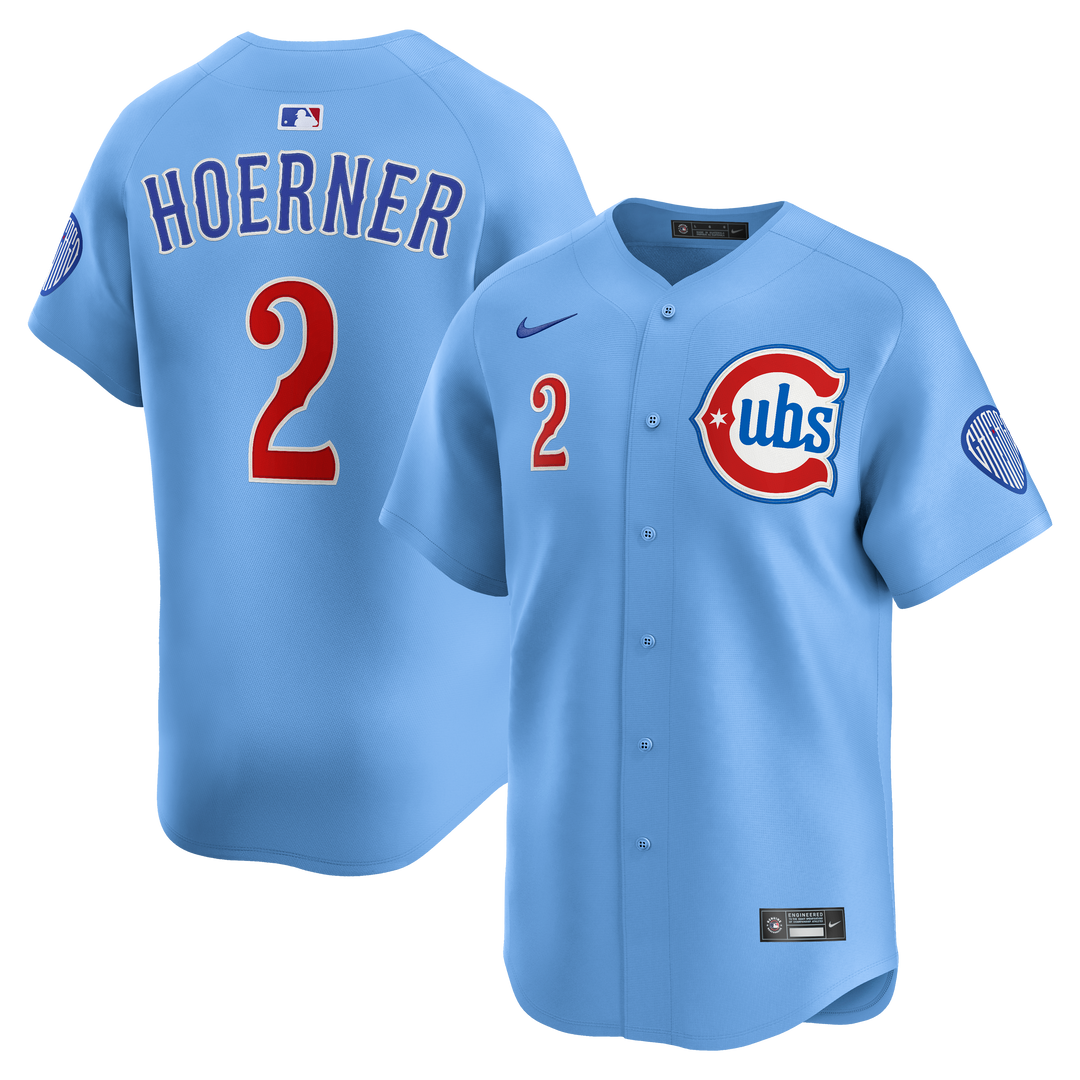 Chicago Cubs Nico Hoerner Blues Alternate Limited Baby Blue Jersey by Nike Jerseys NIKE