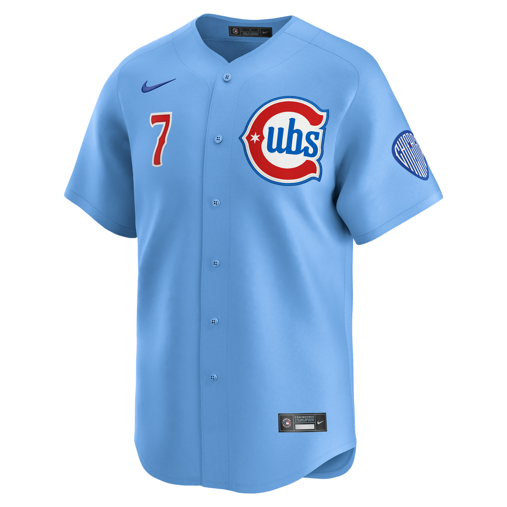 Chicago Cubs Dansby Swanson Blues Alternate Limited Baby Blue Jersey by Nike Jerseys NIKE