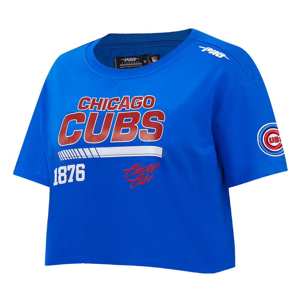 CHICAGO CUBS PRO STANDARD WOMEN'S FAST LANE ROYAL BOXY TEE