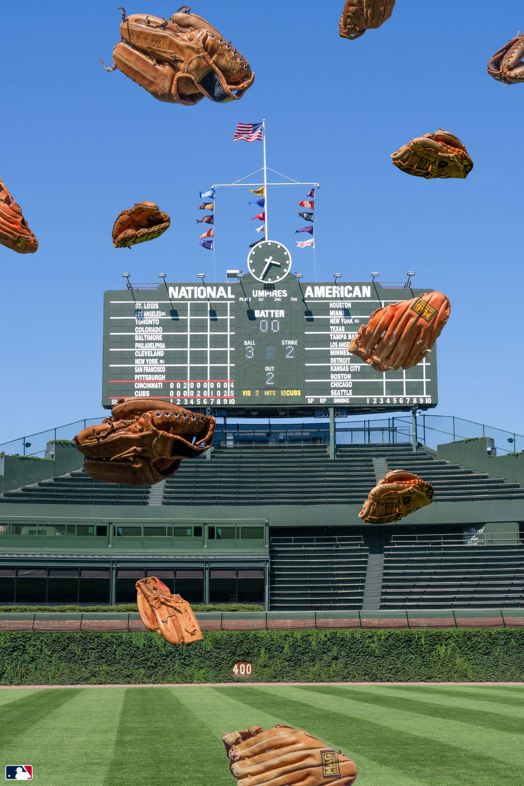 Gloves in the Air, Wrigley Field™, Chicago Photography Gray Malin