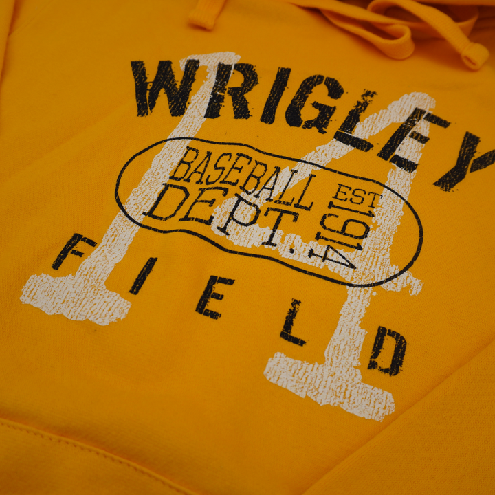 WRIGLEY FIELD ATHLETIC DEPARTMENT GOLD HOODIE