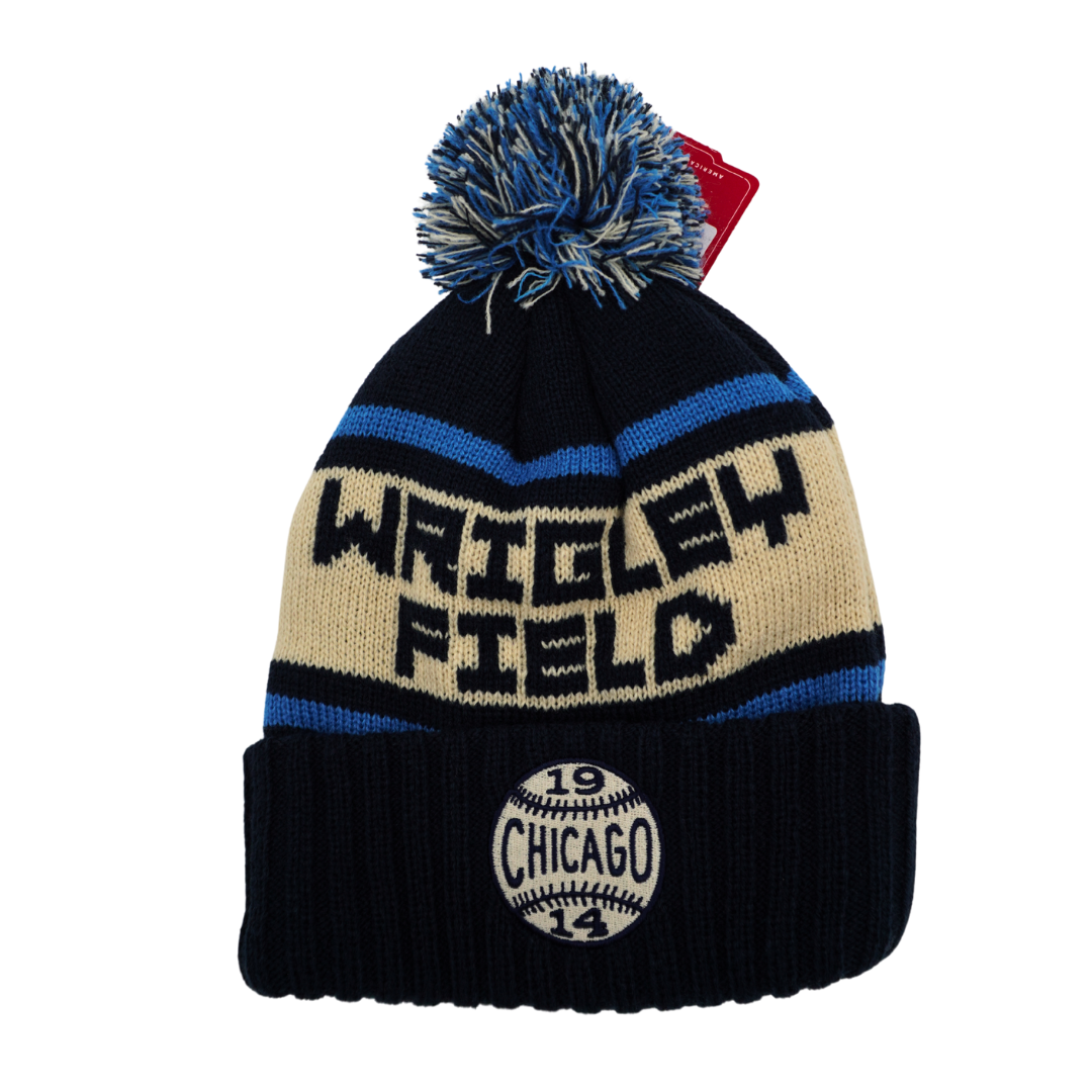 Cubs Wrigley Field Knit Ball Pillow - Navy Knits Ivy Shop
