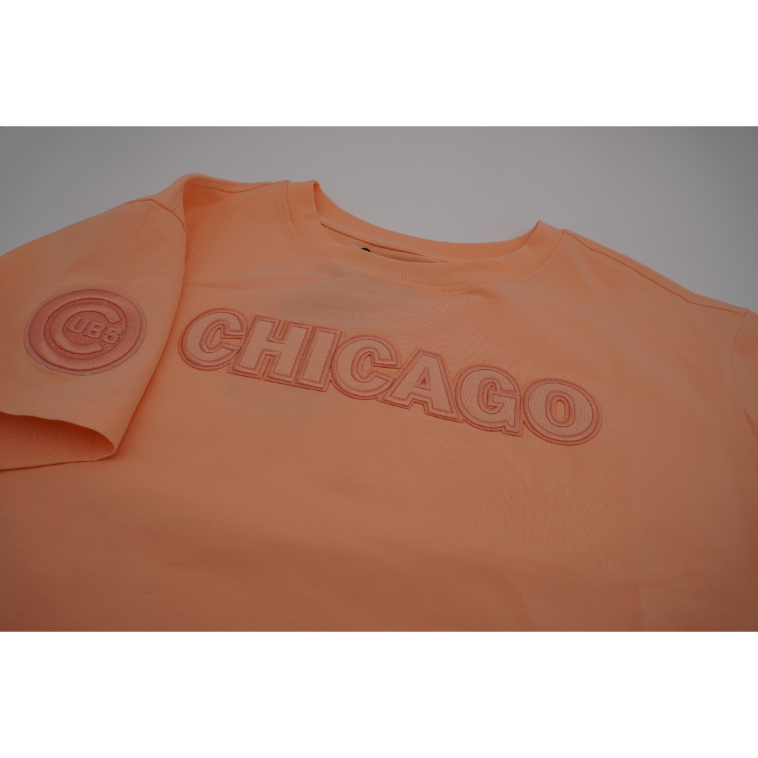 CHICAGO CUBS PRO STANDARD WOMEN'S CORAL CROP TEE