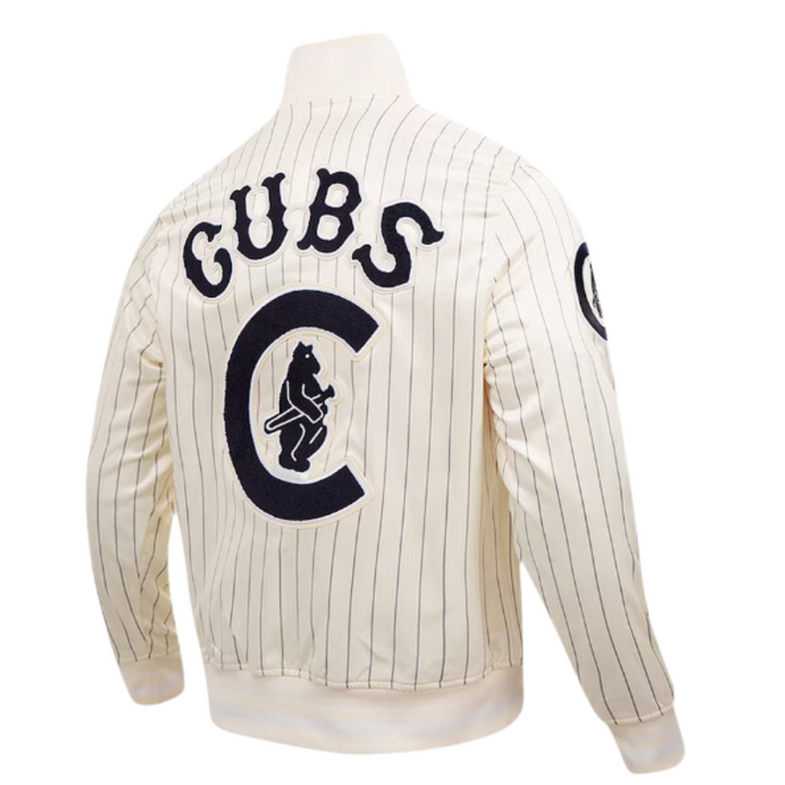 CHICAGO CUBS PRO STANDARD MEN'S THROWBACK 1914 BEAR PINSTRIPE JACKET