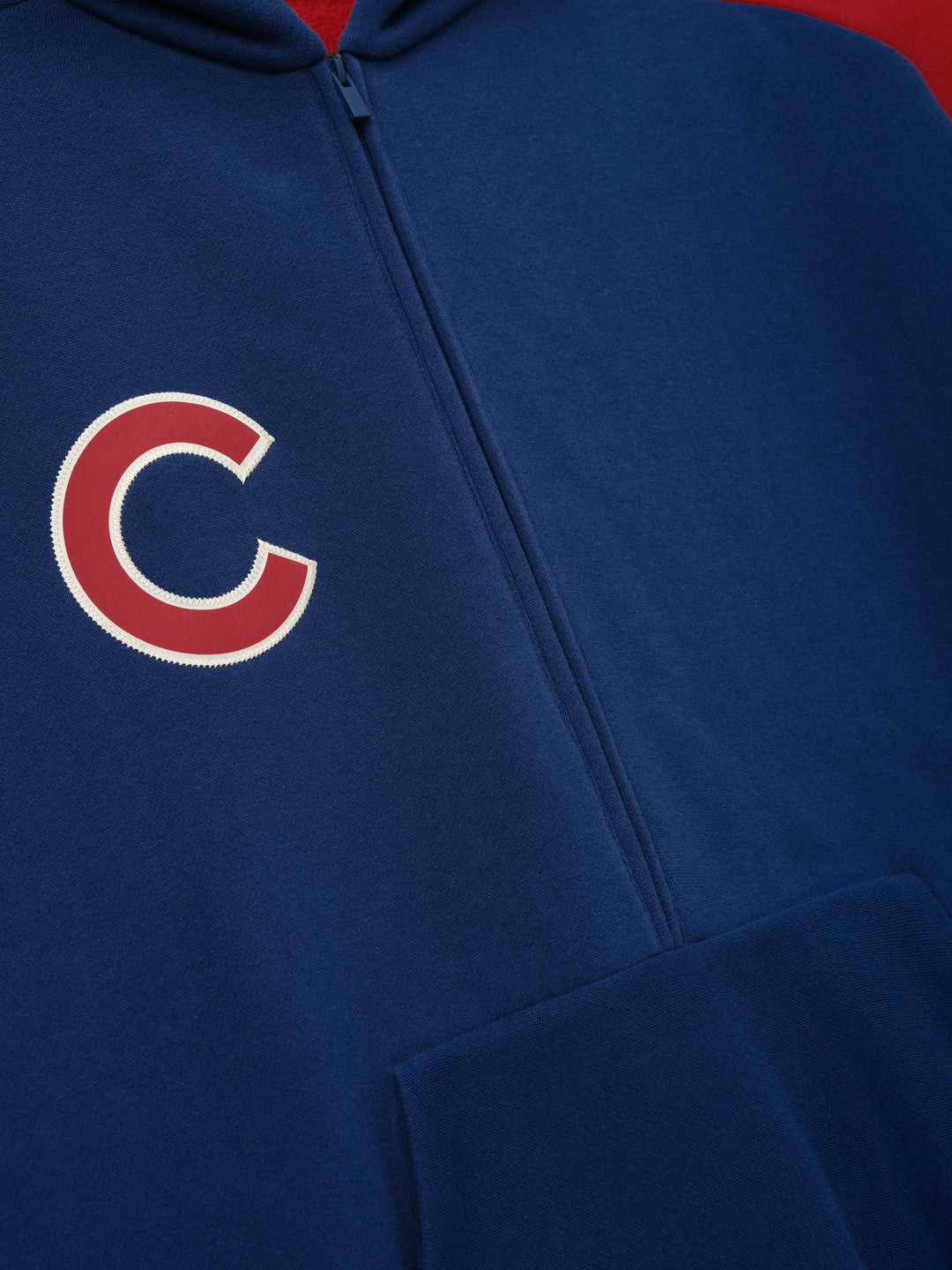 Chicago Cubs x Fear of God Raglan Half-Zip Hoodie in Royal/Red Caps FEAR OF GOD