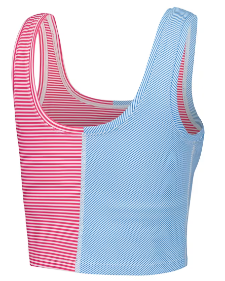 CHICAGO CUBS TEREZ WOMEN'S MULTI STRIPE CROP TANK